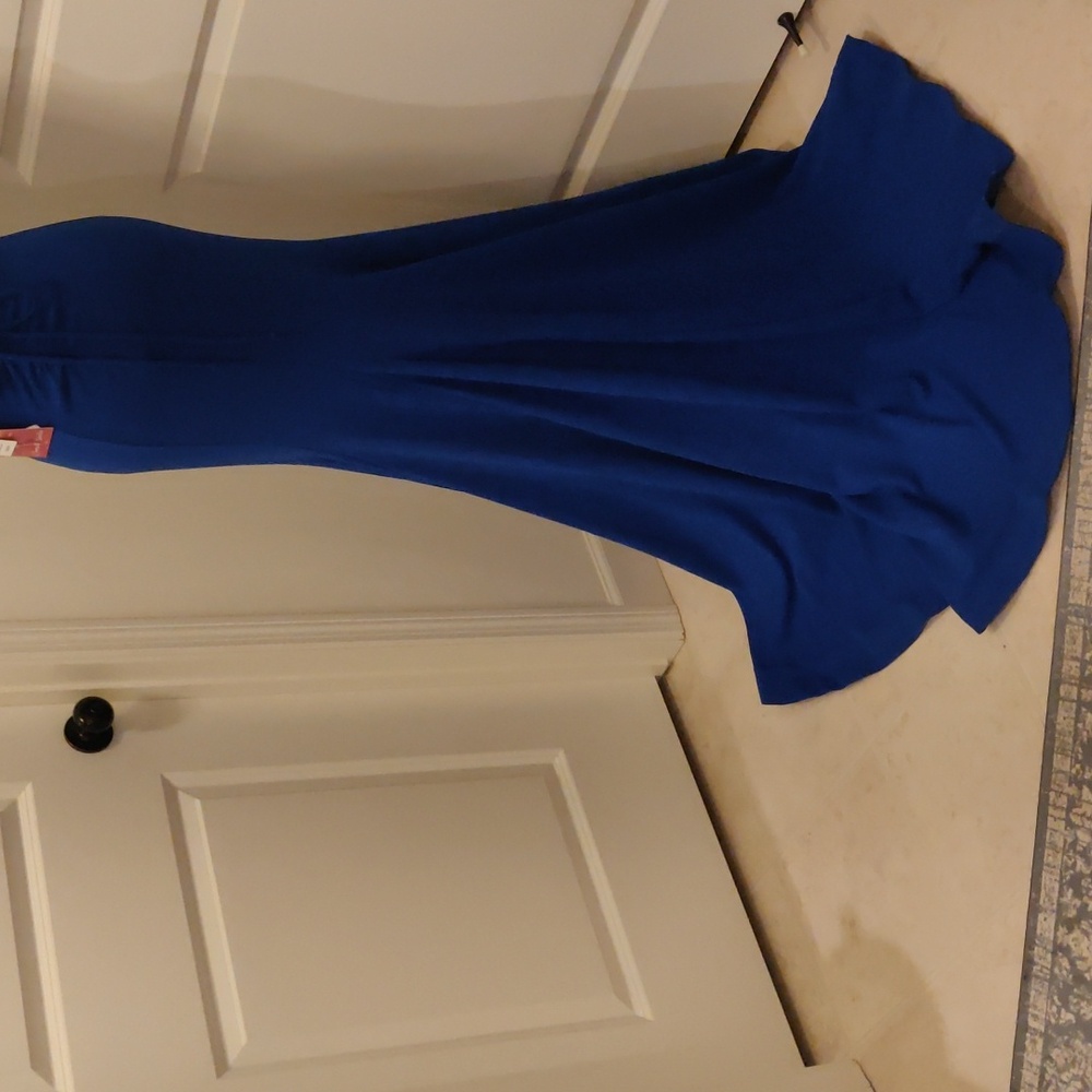 New!EMERALD SUNDAE Formal Juniors' Criss-Cross Mermaid Gown Cobalt Dress Size S - Picture 9 of 12